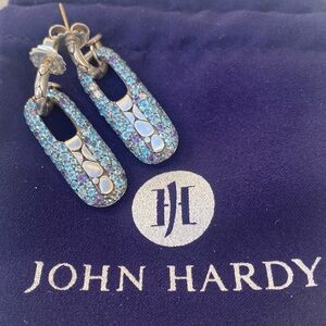 John Hardy Silver Kali Lava Drop Earrings